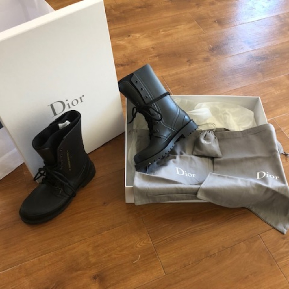 DIOR CAMP RUBBER COMBAT BOOTS - Picture 3 of 7